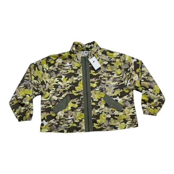 Nike Sportswear Jacket Womens 1X Floral Army Camo Full Zip Track 90s DM3307-325 - Picture 7 of 9